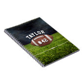 アメリカンフットボールのフィールド名チームジャージー番号 ノートブック (右側)