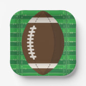 アメリカンフットボールのブラウン&グリーンカラー赤ちゃんシャワー ペーパープレート (正面)
