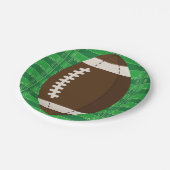 アメリカンフットボールのブラウン&グリーンカラー赤ちゃんシャワー ペーパープレート (アングル)