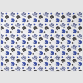 アメリカンフットボールのブルーとブラックパターン 薄葉紙