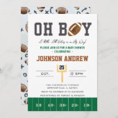 アメリカンフットボールのベイビーシャワー 招待状 (正面/裏面)