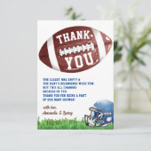 アメリカンフットボールのベビーシャワー サンキューカード (スタンド正面)