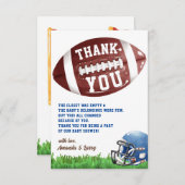 アメリカンフットボールのベビーシャワー サンキューカード (正面/裏面)