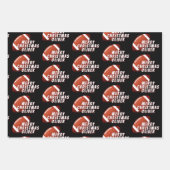 アメリカンフットボールのボールのメリークリスマスフォト10代のー ラッピングペーパーシート (正面3)