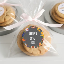 アメリカンフットボールのボールの子供たち感謝していよ。 ラウンドシール