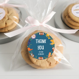 アメリカンフットボールのボールの子供たち感謝していよ。 ラウンドシール