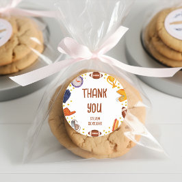 アメリカンフットボールのボールの子供感謝していたちよ ラウンドシール