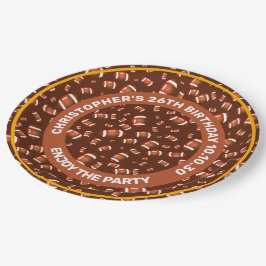 アメリカンフットボールのボールの継ぎ目のないパターン ペーパープレート