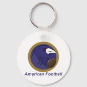 アメリカンフットボールのボールを持つレイブン キーホルダー (正面)