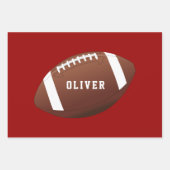 アメリカンフットボールのボールパターンキッズ ラッピングペーパーシート (正面)