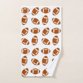 アメリカンフットボールのボールパターン(白) バスタオルセット (ハンドタオル)