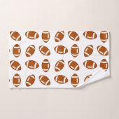 アメリカンフットボールのボールパターン(白) バスタオルセット (ハンドタオル)