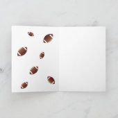 アメリカンフットボールのボールフォトハッピーバースデー サンキューカード (内部)