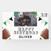 アメリカンフットボールのボールフラッグフォト誕生日パーティー 横断幕 (横)