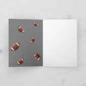 アメリカンフットボールのボール灰色ありがとうコーチ写真 サンキューカード (内部)