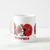 アメリカンフットボールの名前の追加 コーヒーマグカップ (正面左)