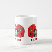 アメリカンフットボールの名前の追加 コーヒーマグカップ (中央)