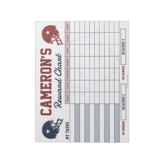 アメリカンフットボールの報酬表パーソナライズされた示 ノートパッド (回転)