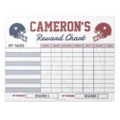 アメリカンフットボールの報酬表パーソナライズされた示 ノートパッド (正面)