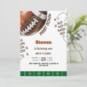 アメリカンフットボールの子供たちが最初の誕生日 招待状 (スタンド正面)