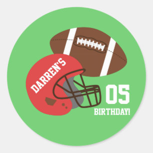 アメリカンフットボールの子供の誕生日パーティー ラウンドシール