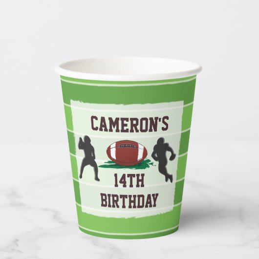 アメリカンフットボールの子供または大人の誕生日 紙コップ (正面)
