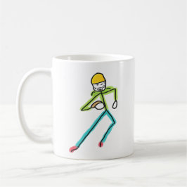 アメリカンフットボールの棒人間 コーヒーマグカップ