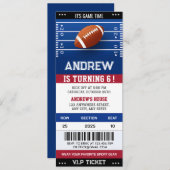 アメリカンフットボールの誕生日チケットパーティーfor Boy 招待状 (正面/裏面)