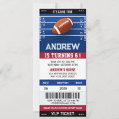 アメリカンフットボールの誕生日チケットパーティーfor Boy 招待状 (正面)