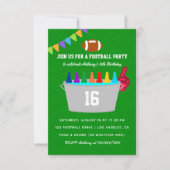 アメリカンフットボールの誕生日パーティーの写真 招待状 (正面)