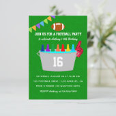 アメリカンフットボールの誕生日パーティーの写真 招待状 (スタンド正面)