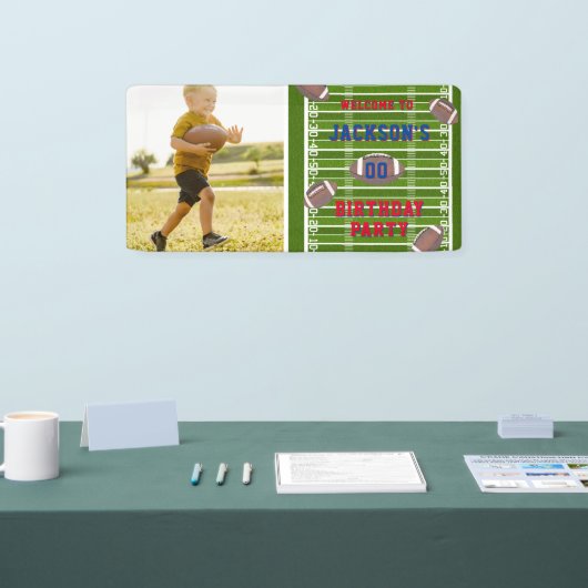 アメリカンフットボールの誕生日パーティーの写真 横断幕 (トレードショー)