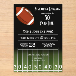 アメリカンフットボールの誕生日パーティー アクリル招待状