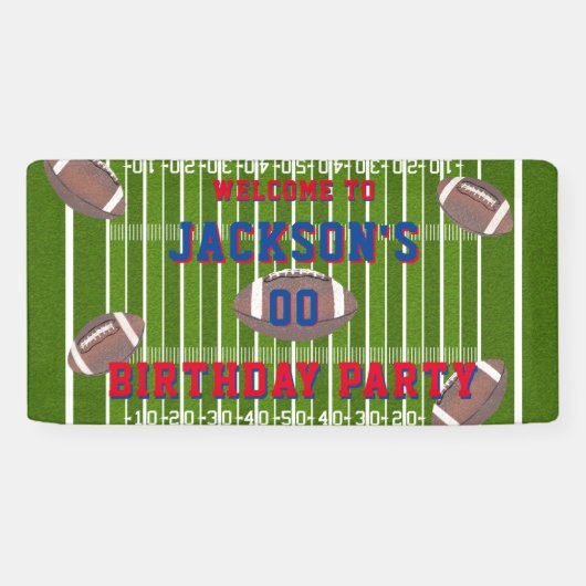 アメリカンフットボールの誕生日パーティー 横断幕 (横)