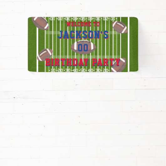 アメリカンフットボールの誕生日パーティー 横断幕 (インサイチュ)