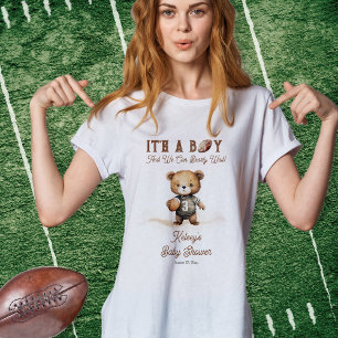 アメリカンフットボールの赤ちゃんシャワーを心待ちにする Tシャツ