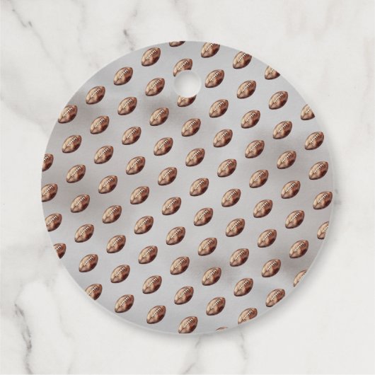 アメリカンフットボールの赤ちゃんシャワーを心待ち フェイバータグ (裏面)