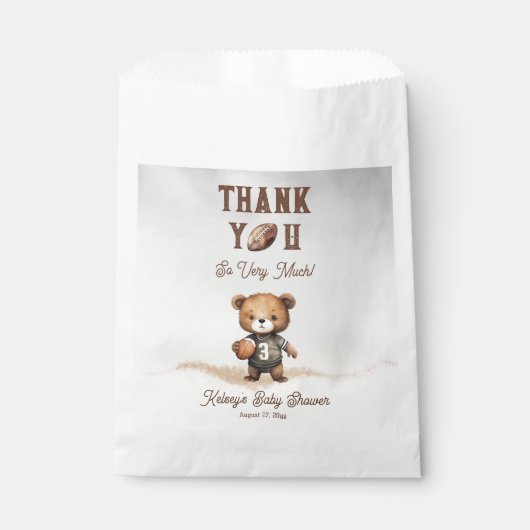 アメリカンフットボールの赤ちゃんシャワーを心待ち フェイバーバッグ (正面)