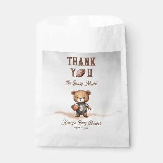 アメリカンフットボールの赤ちゃんシャワーを心待ち フェイバーバッグ (正面)