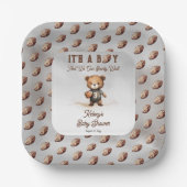 アメリカンフットボールの赤ちゃんシャワーを心待ち ペーパープレート (正面)