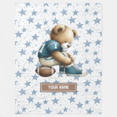 アメリカンフットボールの赤ちゃんシャワー用テディ毛布 フリースブランケット (正面)