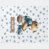 アメリカンフットボールの赤ちゃんシャワー用テディ毛布 フリースブランケット (正面(横))