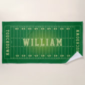 アメリカンフットボールの野外のパーソナライズされた子ども ビーチタオル (正面)