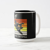 アメリカンフットボールの2トーンコーヒーマグ ツートーンマグカップ (正面右)
