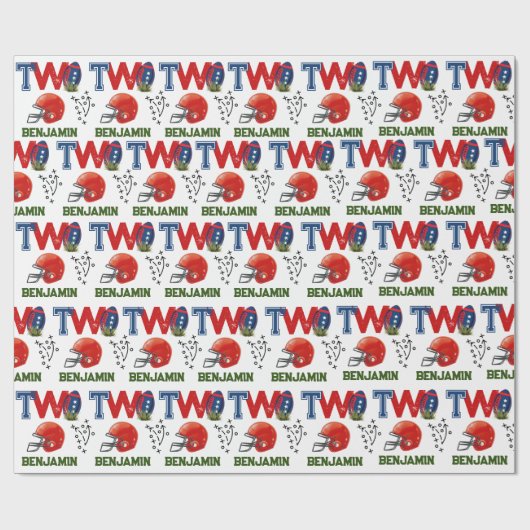 アメリカンフットボールの2回目の誕生日 ラッピングペーパー (フラット)