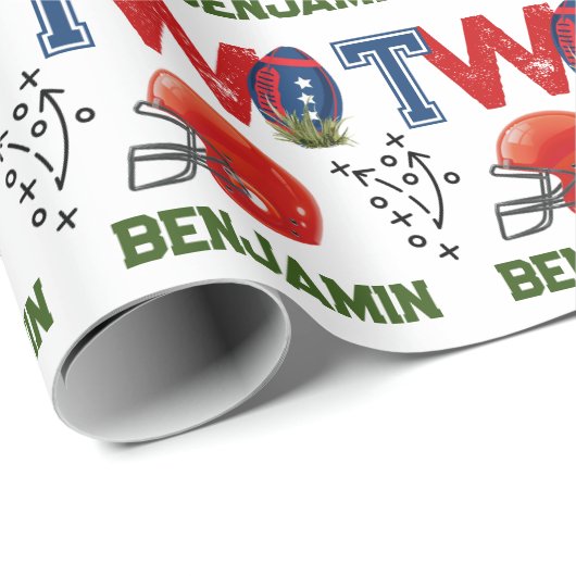 アメリカンフットボールの2回目の誕生日 ラッピングペーパー (ロールコーナー)