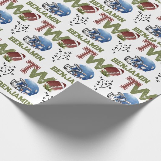 アメリカンフットボールの2回目の誕生日 ラッピングペーパー (角)