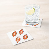 アメリカンフットボールイラストレーションのパタンスロピロ スクエアペーパーコースター (インサイチュ)