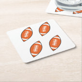 アメリカンフットボールイラストレーションのパタンスロピロ スクエアペーパーコースター (アングル)