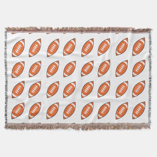 アメリカンフットボールイラストレーションパターン スローブランケット (正面)